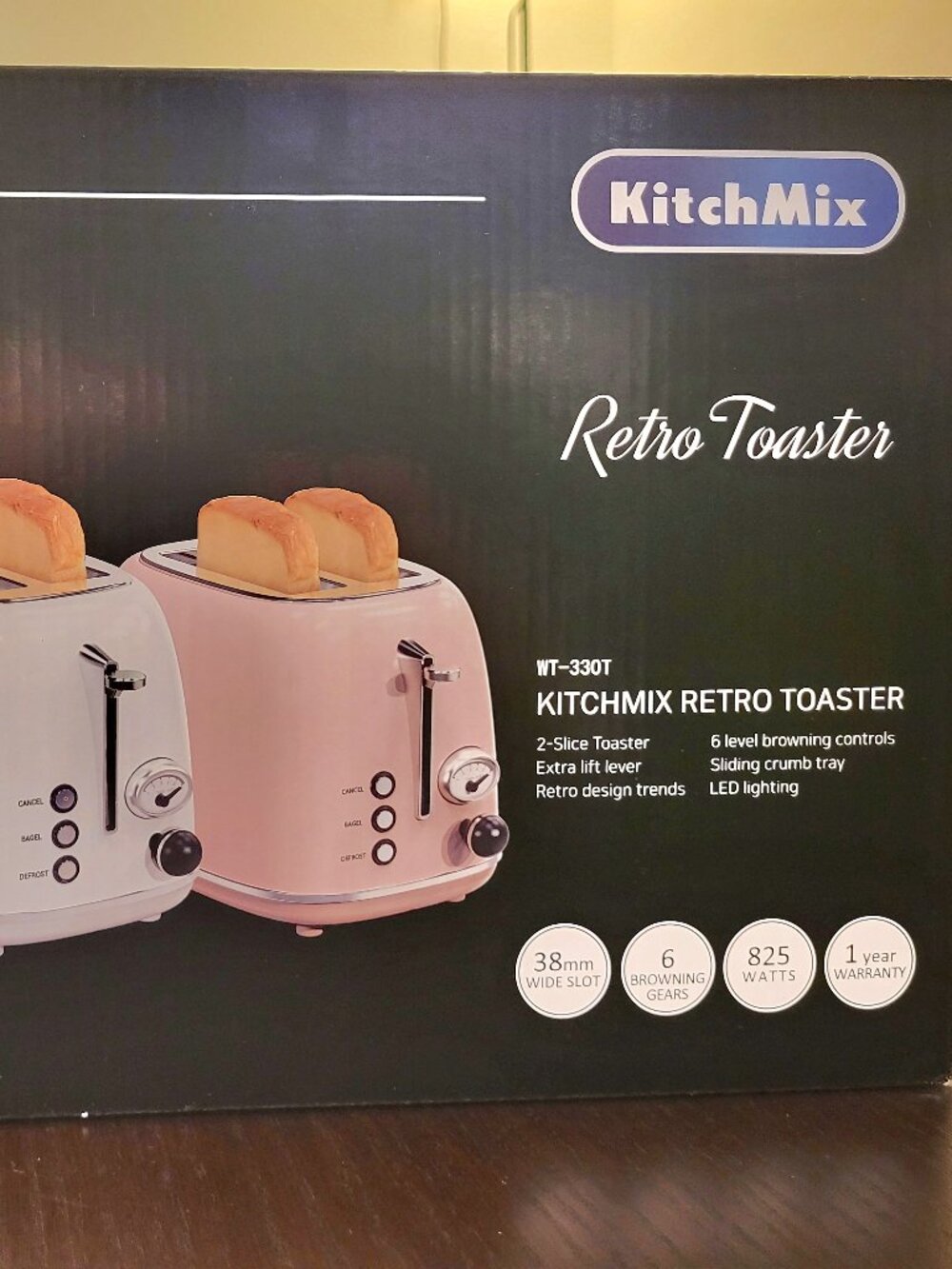 KitchMix Retro 2-Slice Toaster (WT-330T)